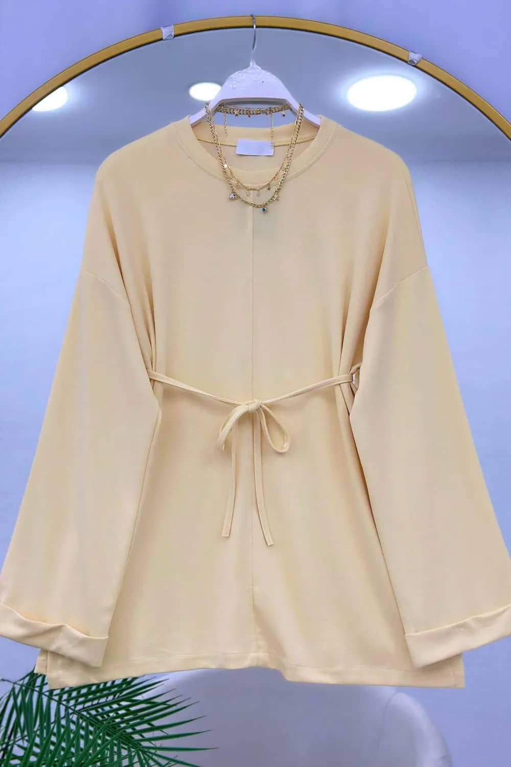 Élégance Kuşaklı Yazlık Tunik – Sarı