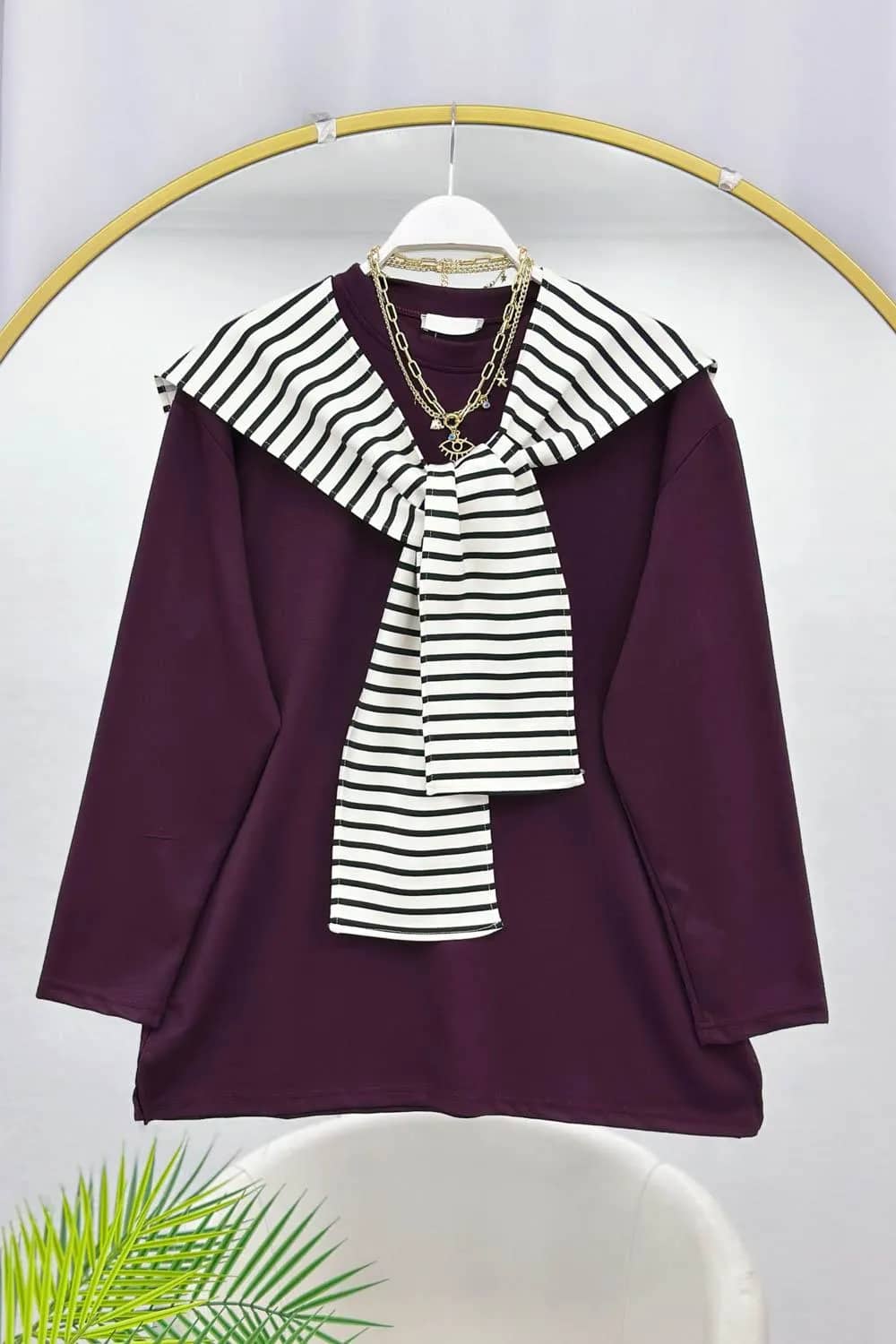 Omuz Bağlama Detaylı Sweat – Bordo