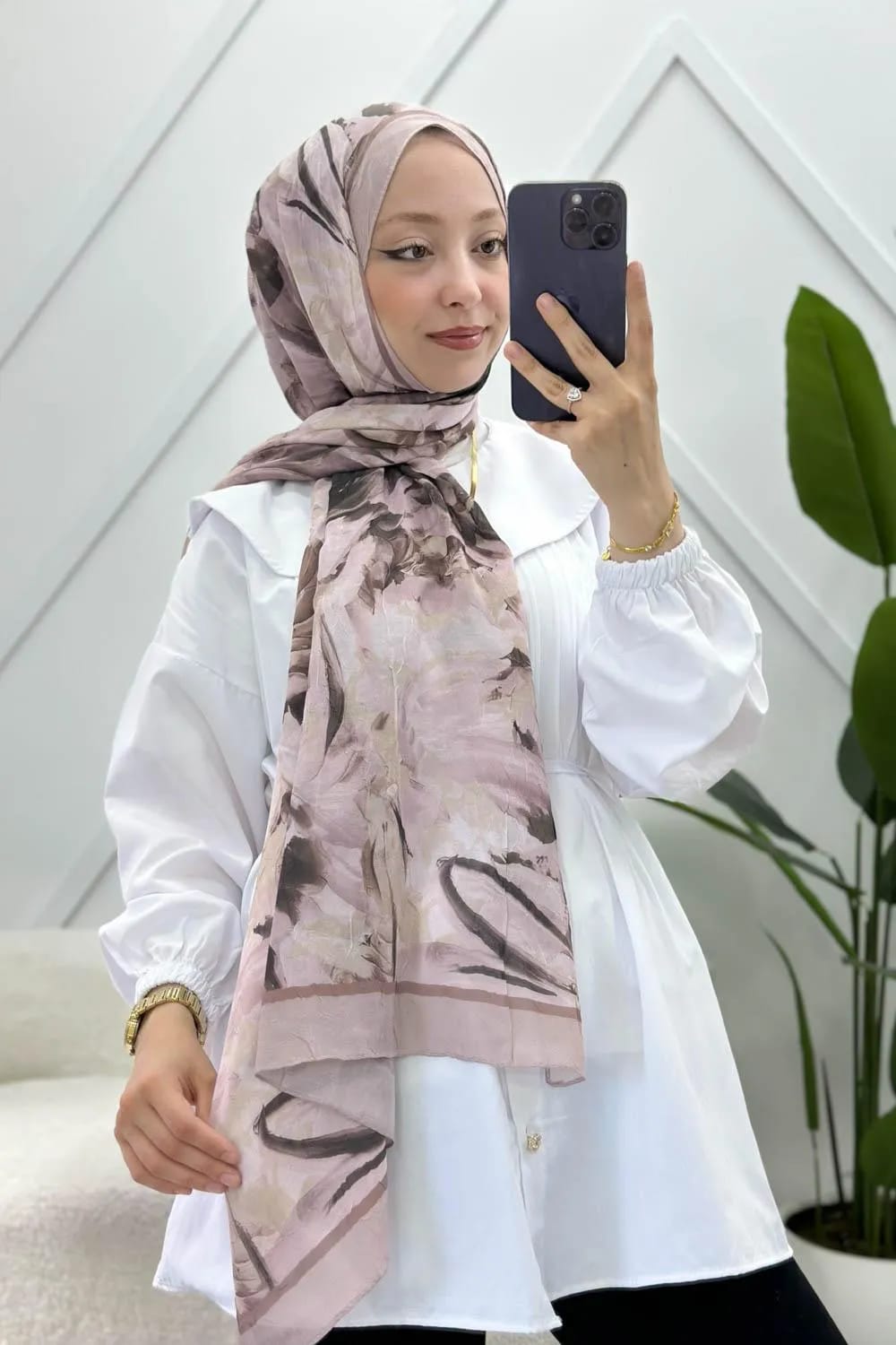 Bohem Pamuk Soft Şal – Gül Kurusu