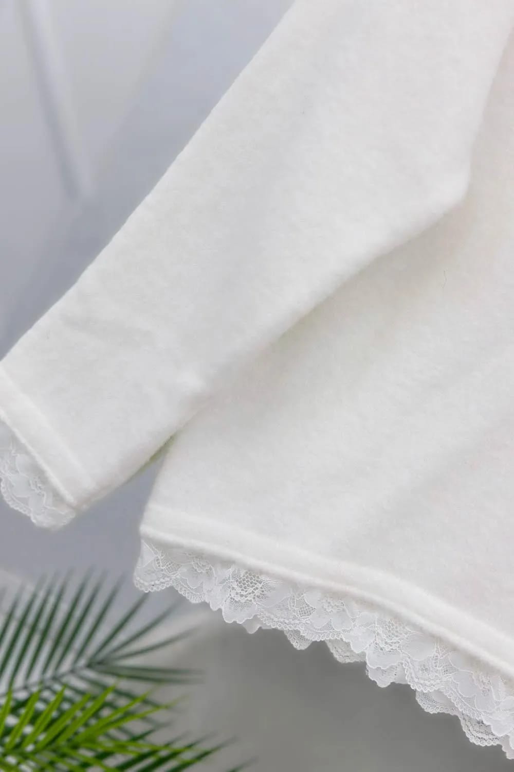 Dentelle Angora Yün Kazak – Ekru