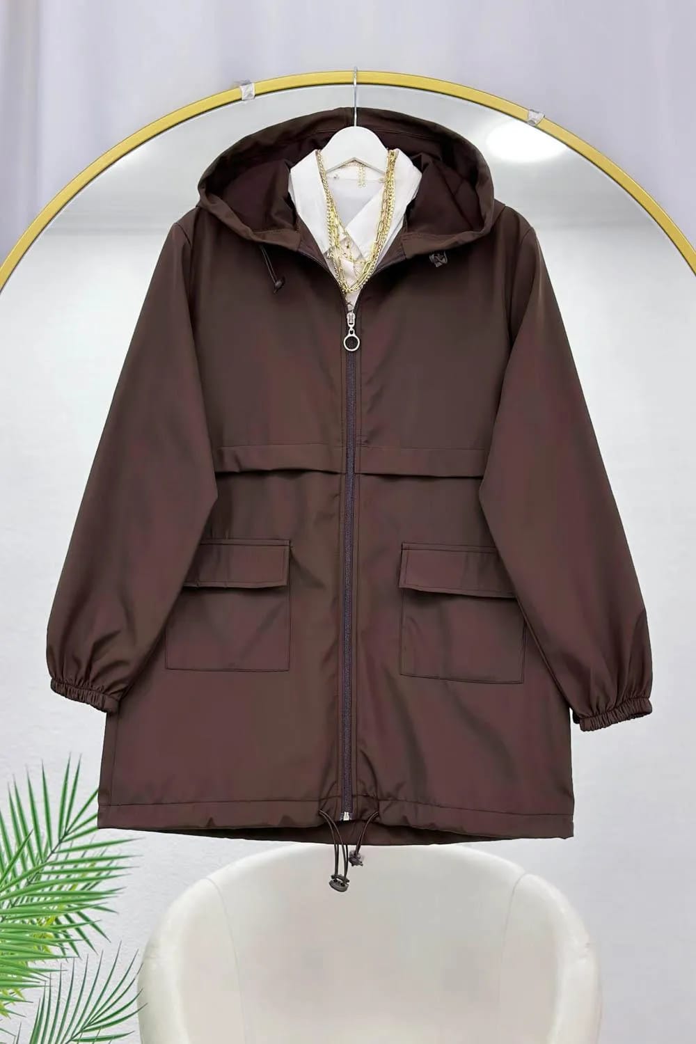 Imperméable Kapüşonlu Bondit Yağmurluk – Kahverengi
