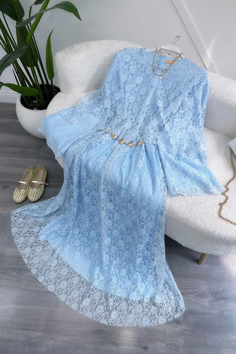 Majesté Dantel Pelerin Abiye – Bebe Mavisi
